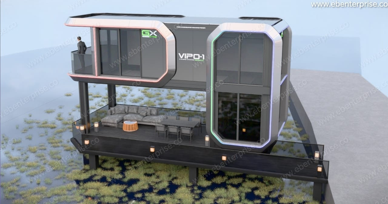 Two-story capsule lodging concept