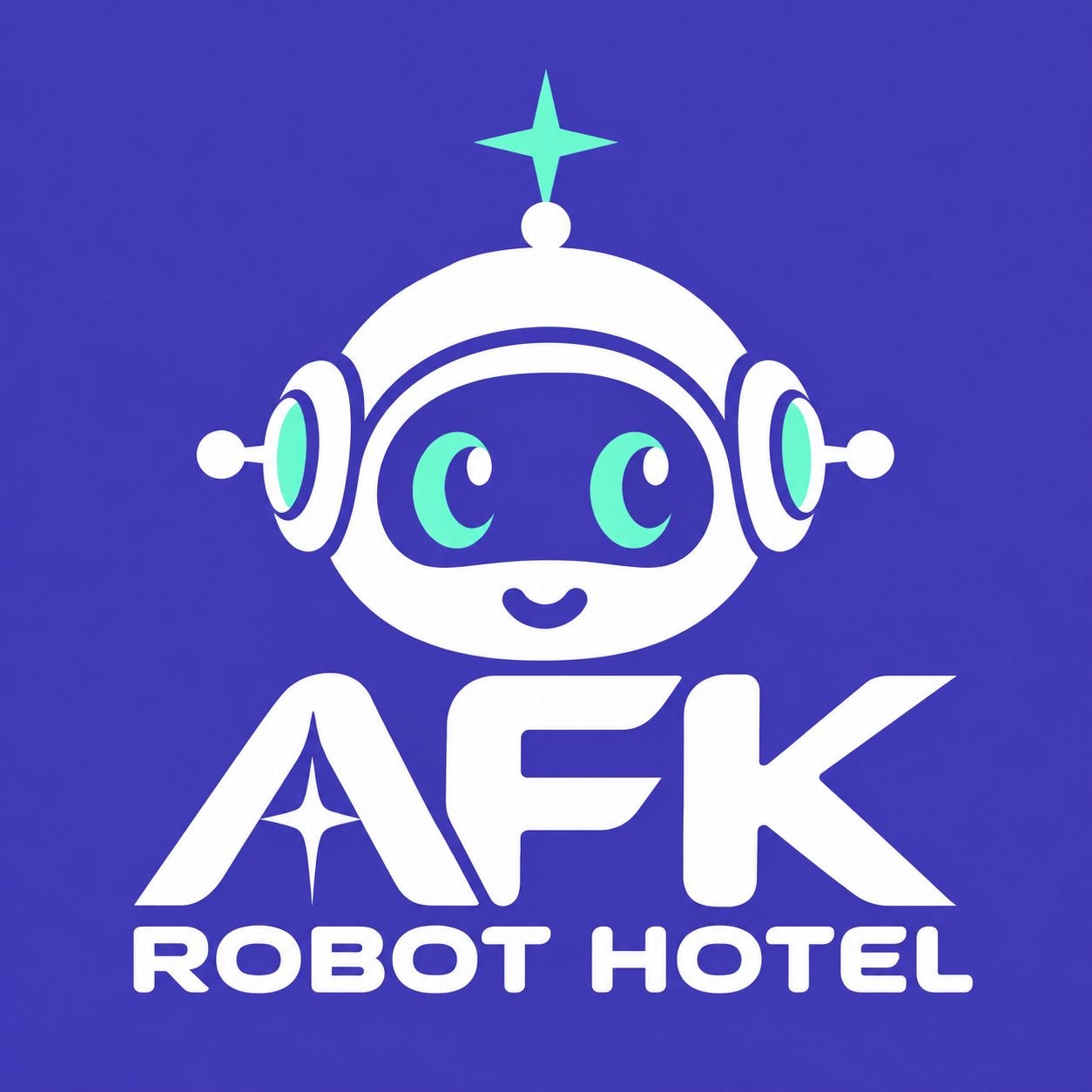 AFK Robot Hotel™ · Quadratisches Markenlogo