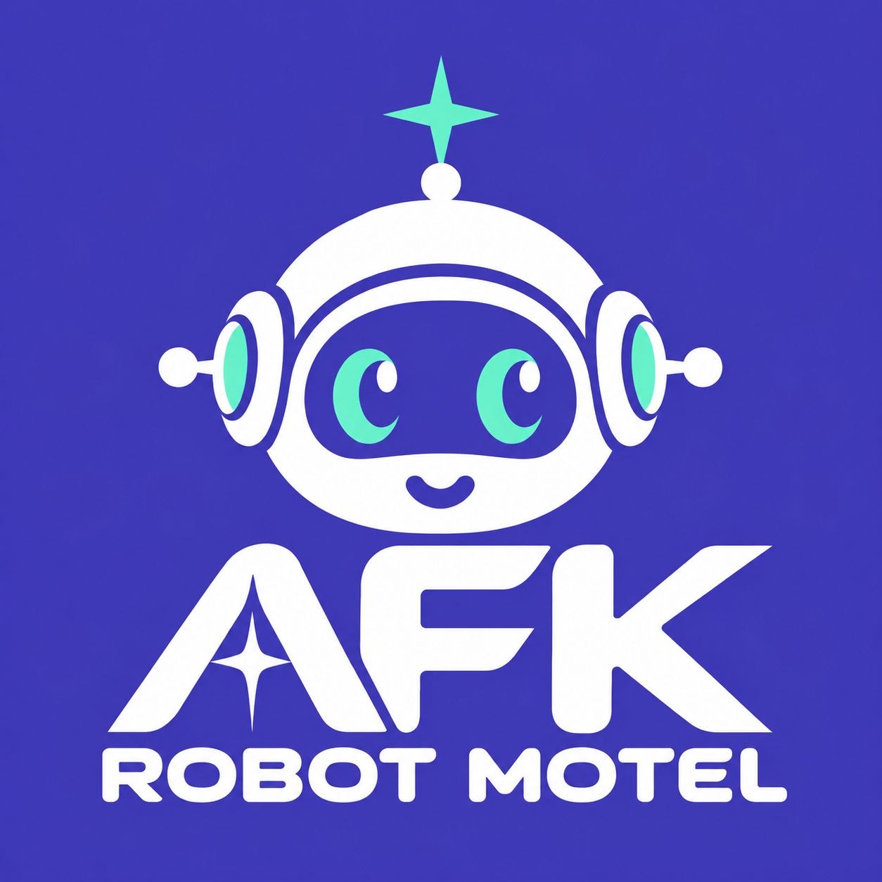 AFK Robot Motel™ · Quadratisches Markenlogo
